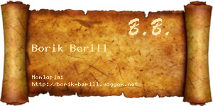 Borik Berill névjegykártya
